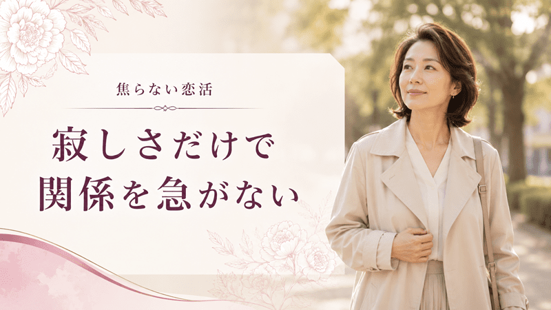 寂しさだけで関係を急がない